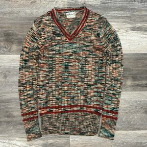 Vintage 70s Bellariva Top Womens‎ S Abstract Textured Knit V-Neck Sweater